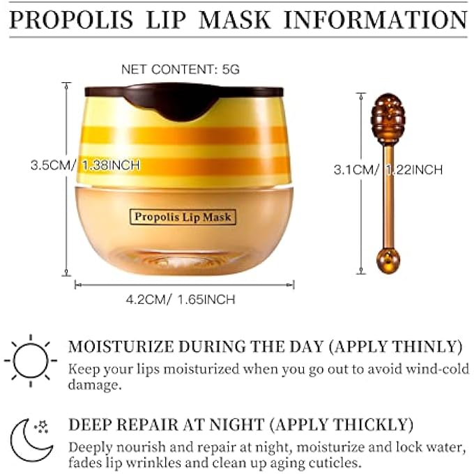 LSxia 2 PCS BEE HONEY LIP BALM HONEY POT, BEE HONEY LIP MASK, REDUCES LIP LINES, HYDRATE & MOISTURIZING LIP SKIN CARE, PREVENTION DRY CRACKED LIPS, BEE HONEY LIP BALM FOR LIP REPAIR TREATMENT - Image 2